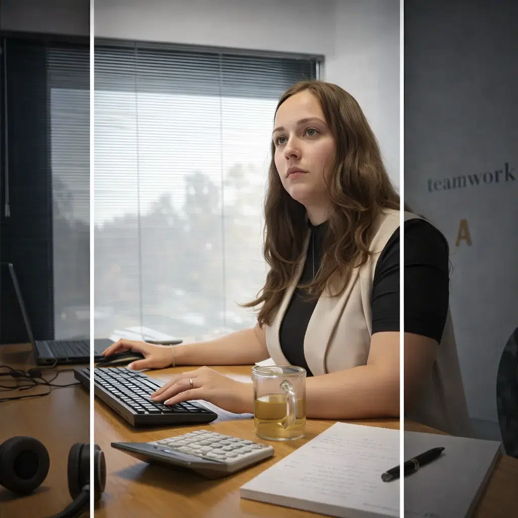 Zakelijke opname van een vrouw die achter haar bureau op kantoor werkt, passend bij een short video laten maken